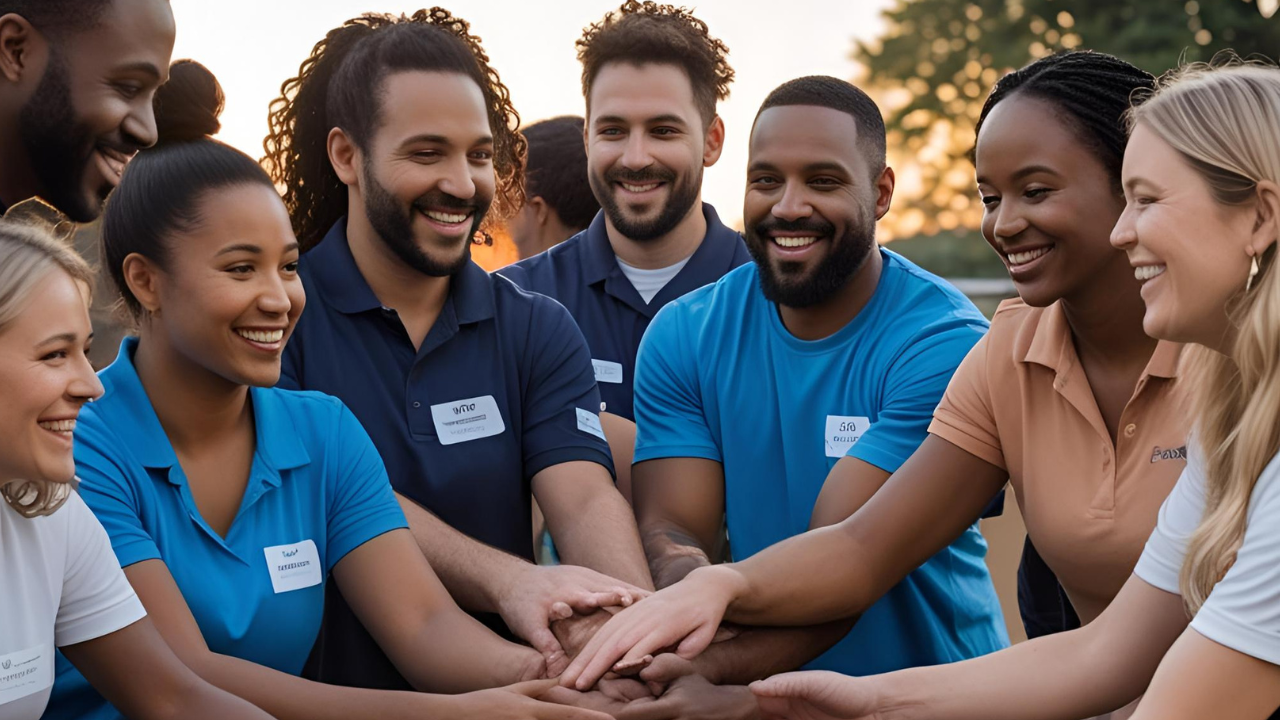 A business where everyone is working together to accomplish a goal.